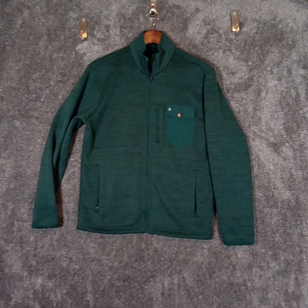 Criquet Mens Kelly Green Full Zip Fleece High Neck Size Small - Picture 3 of 9